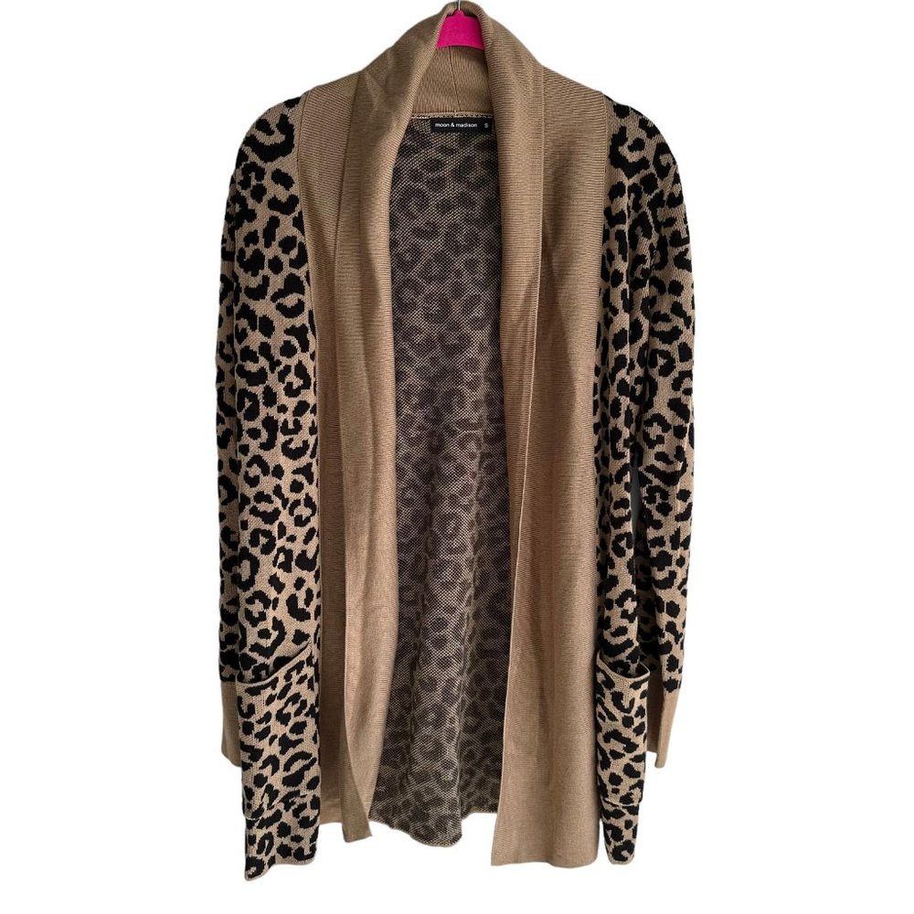 MOON‎ & MADISON Animal Print Ladies Open Career Party Cardigan, S